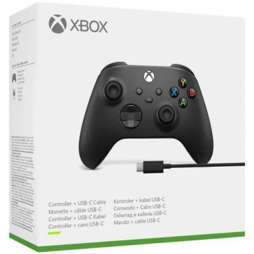 Геймпад (джойстик) для Xbox Series (Carbon Black, черный, новый) + кабель Type-C
