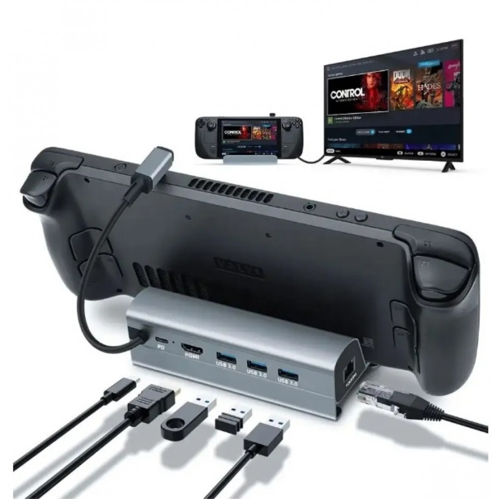 Док станция USB-C 6 в 1 для steam deck