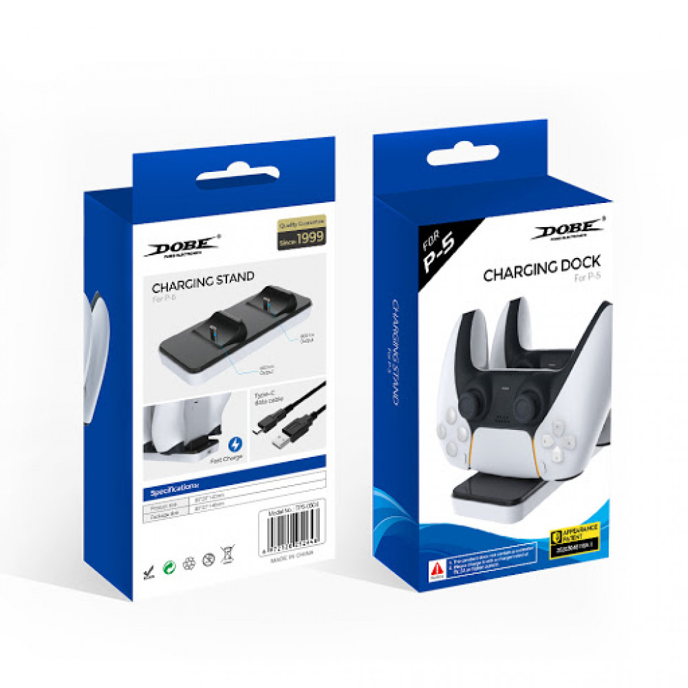 Зарядная станция PS-5 Dual Charging Dock for Controllers Black/White TP5-0504 DOBE