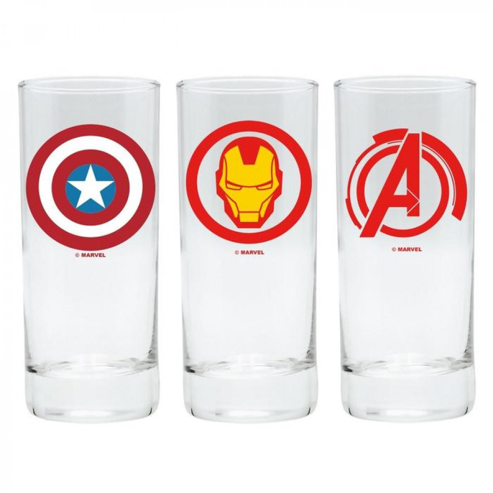 Набор бокалов Marvel Avengers, Captain America & Iron Man 3шт. 290ml ABYVER071