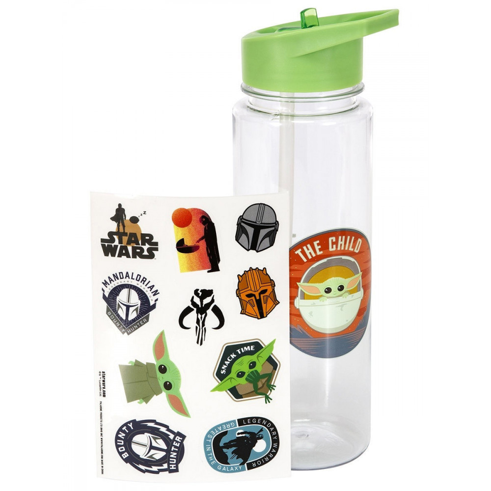 Бутылка для воды SW Mandalorian The Child Plastic Water Bottle with Stickers 650 ml PP7341MAN
